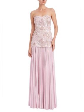Badgley Mischka Strapless Beaded Bodice Dropwaist Gown in Blush Multi 12